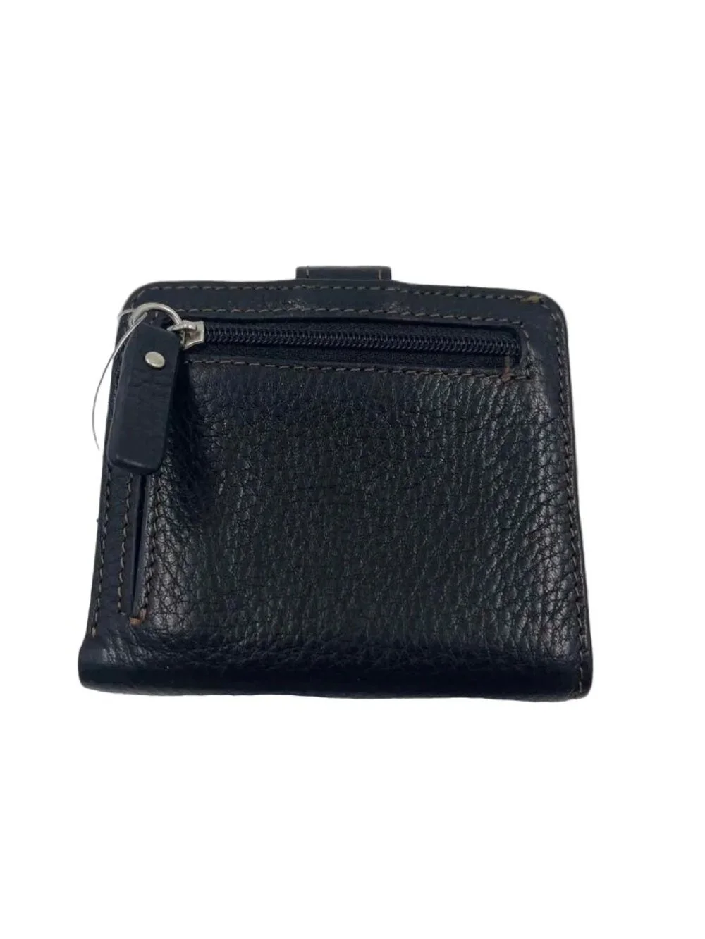 LODIS Women's Black Leather Small Pebbled Wallet